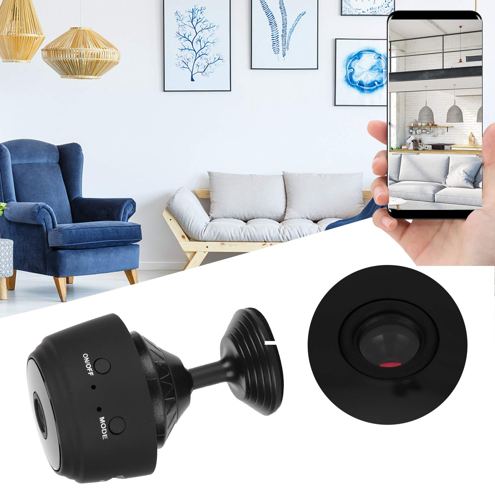 Omabeta Security Cameras & Doorbells A9 mini caméra Wi-Fi 1080p noire