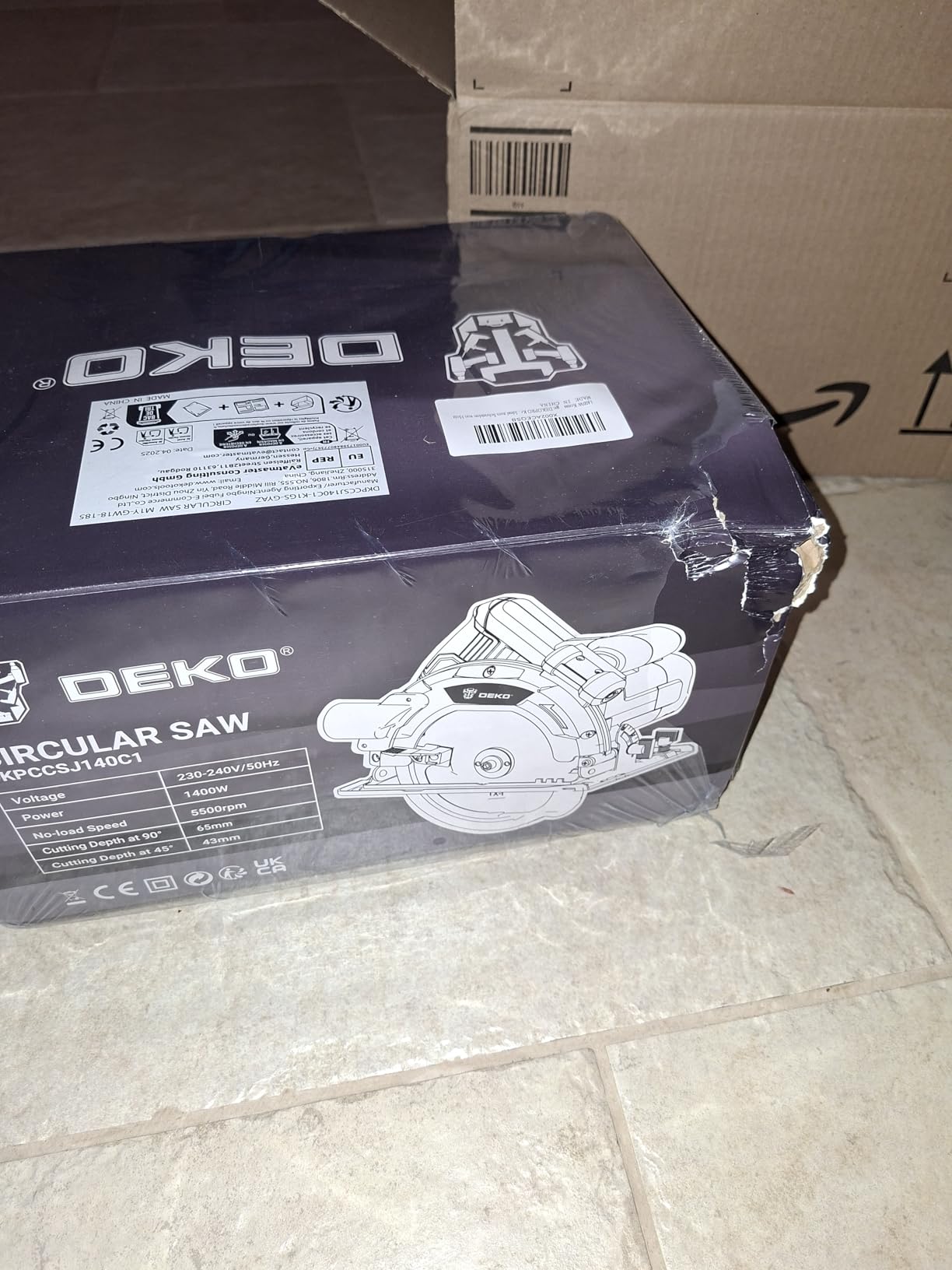 DEKOPRO POWER TOOLS scie circulaire 1200 W avec rail de guidage
