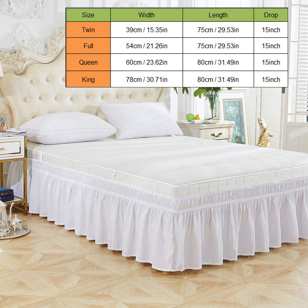 Omabeta Home Décor & Bathroom Décor Jupe de lit Queen 60 × 80 + 15 po lavable