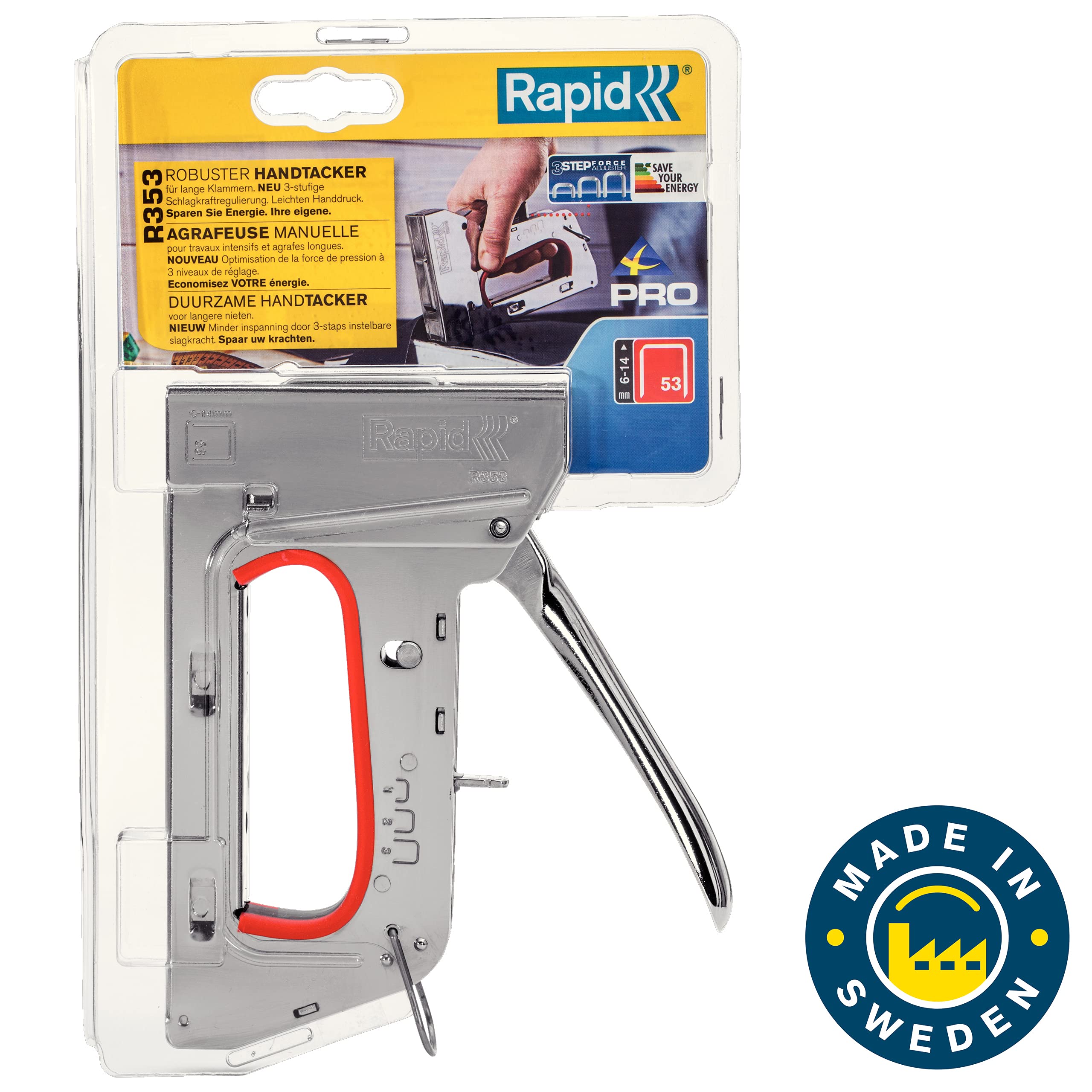 Rapid’os 16 Agrafage R353 Agrafeuse pour tissus blister 6–14 mm