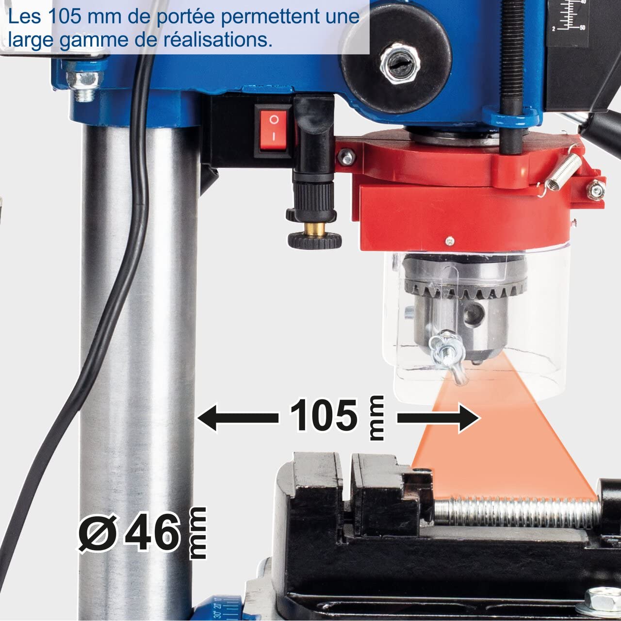 Scheppach ST Series DP16VLS perceuse à colonne 500 W avec laser et étau
