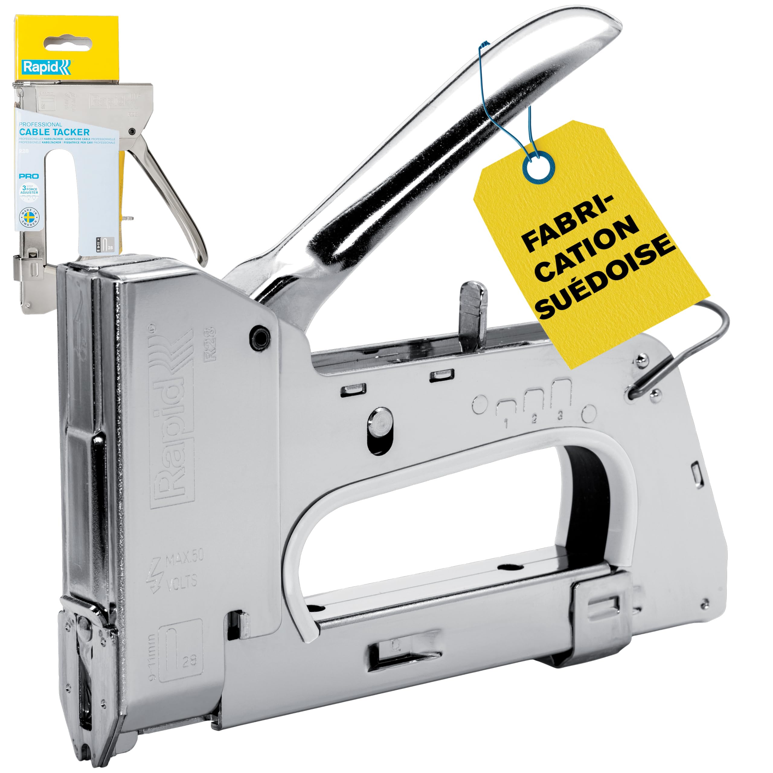 Rapid’os 16 Agrafage PRO R28 agrafeuse pour câbles blister