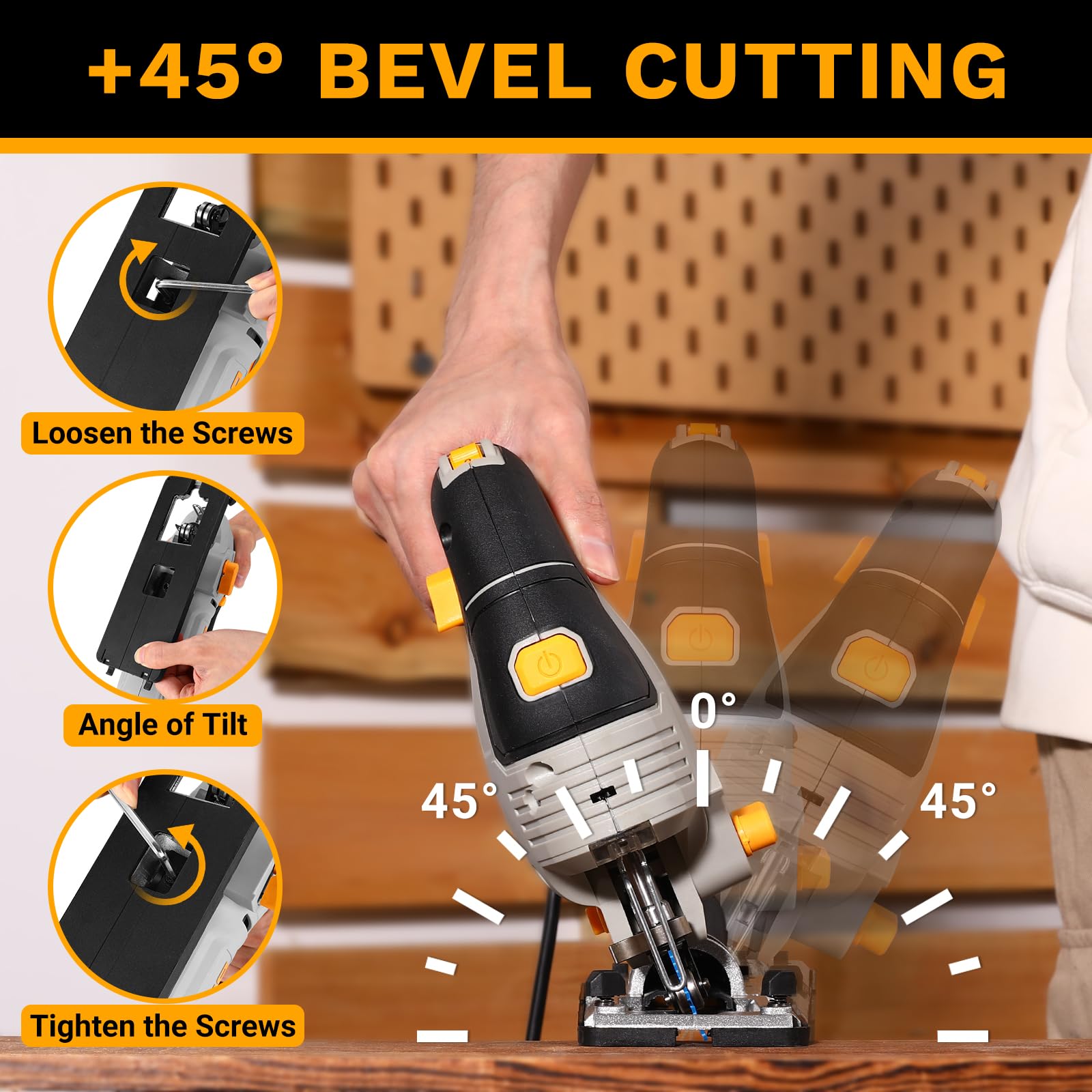 DEKOPRO POWER TOOLS scie sauteuse électrique 800 W avec laser