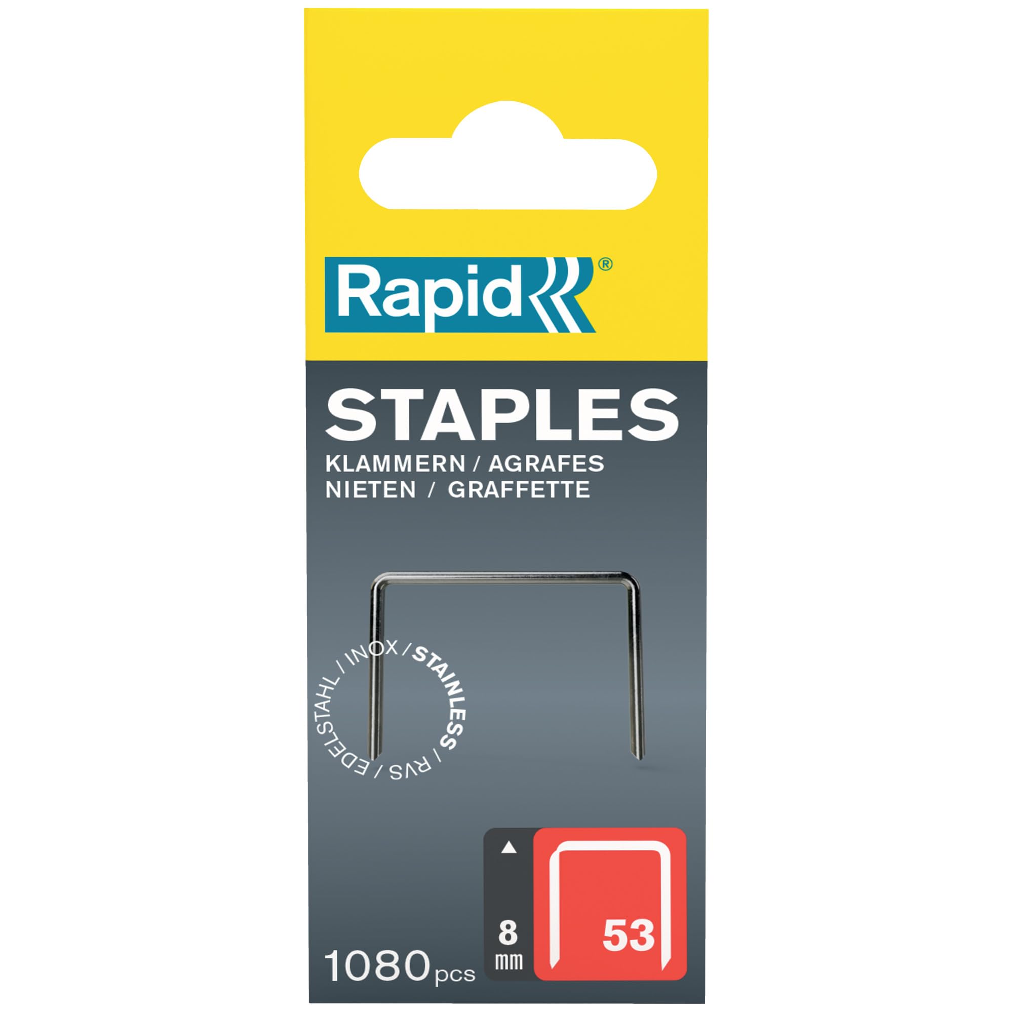 Rapid’os 16 Agrafage n°53 agrafes 8 mm 1080 galvanisées