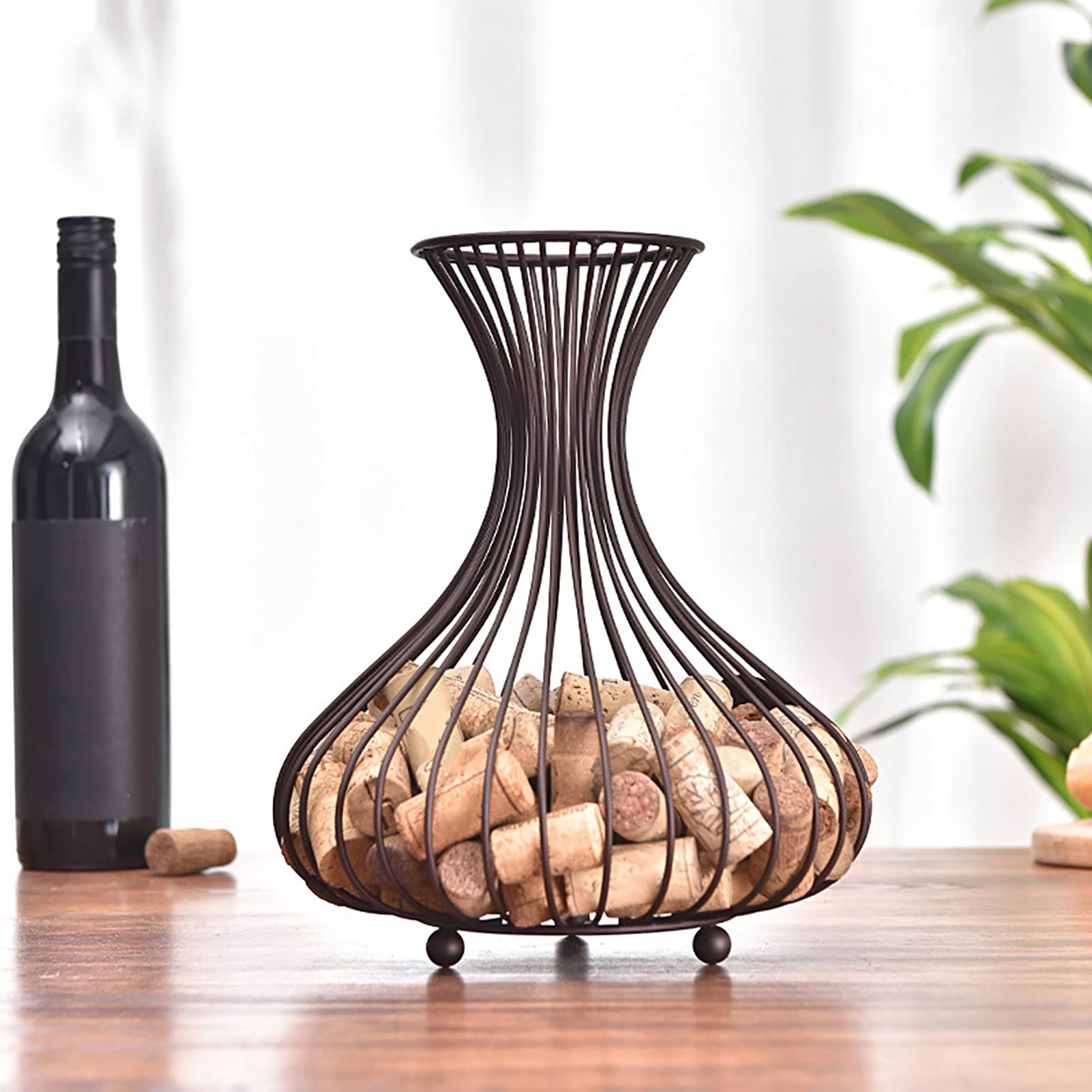 Omabeta Kitchen Utensils & Cooking Tools Collecteur de bouchons de vin en fer, forme bouteille