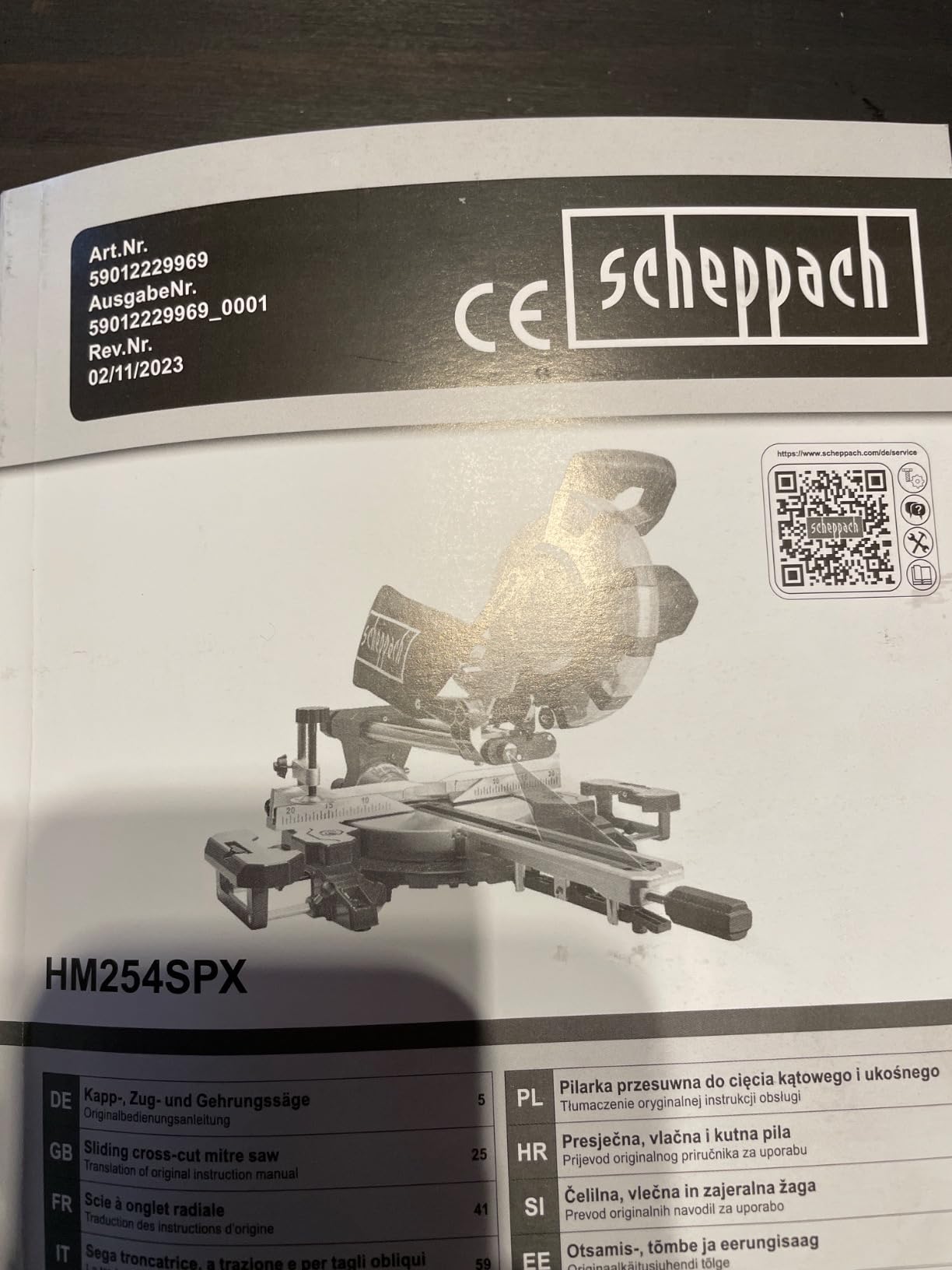 Scheppach HM Series HM254SPX scie à onglets radiale 2200 W lame 254 mm