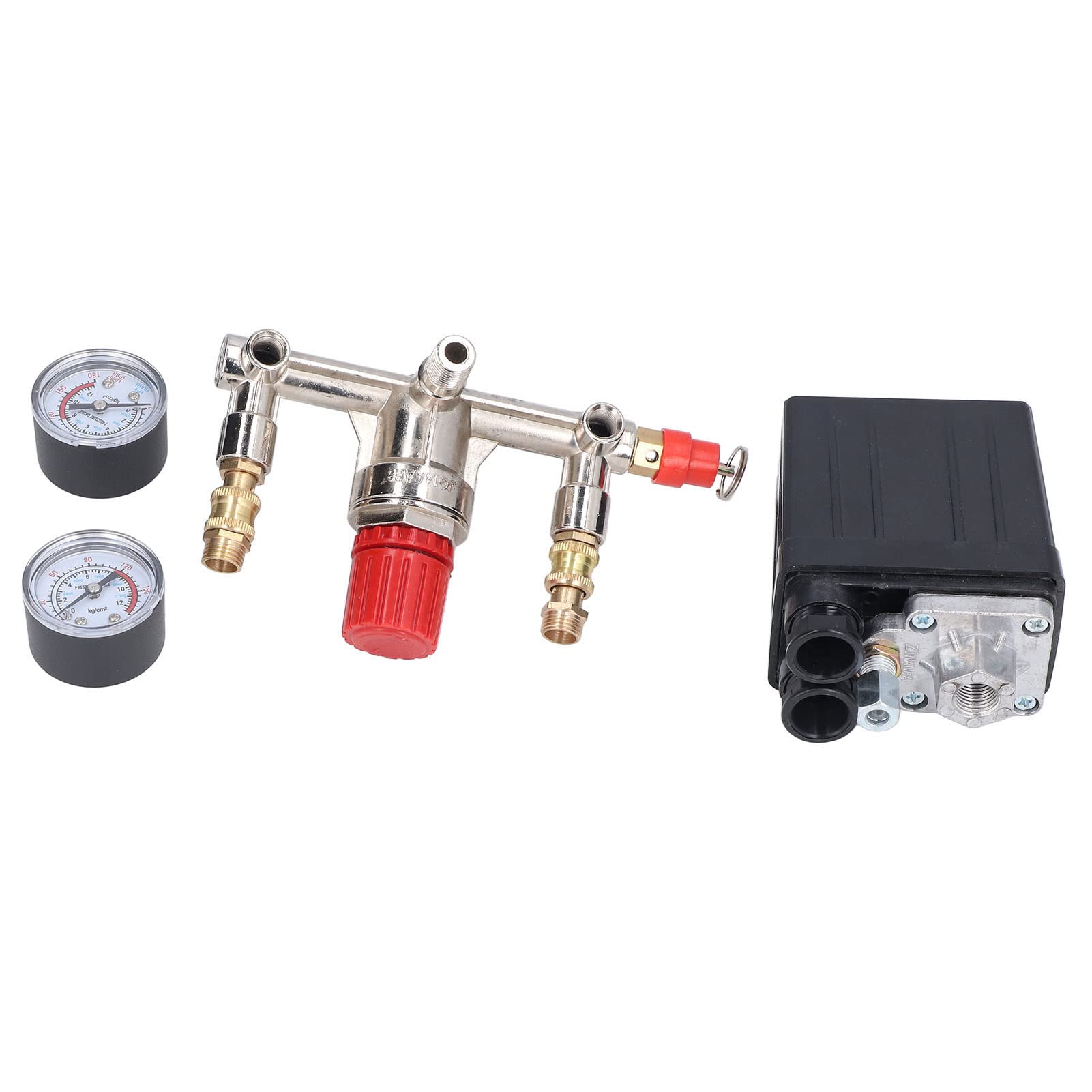 Omabeta Tools & Workshop Equipment Pressostat de compresseur 90–120 PSI avec 2 manomètres