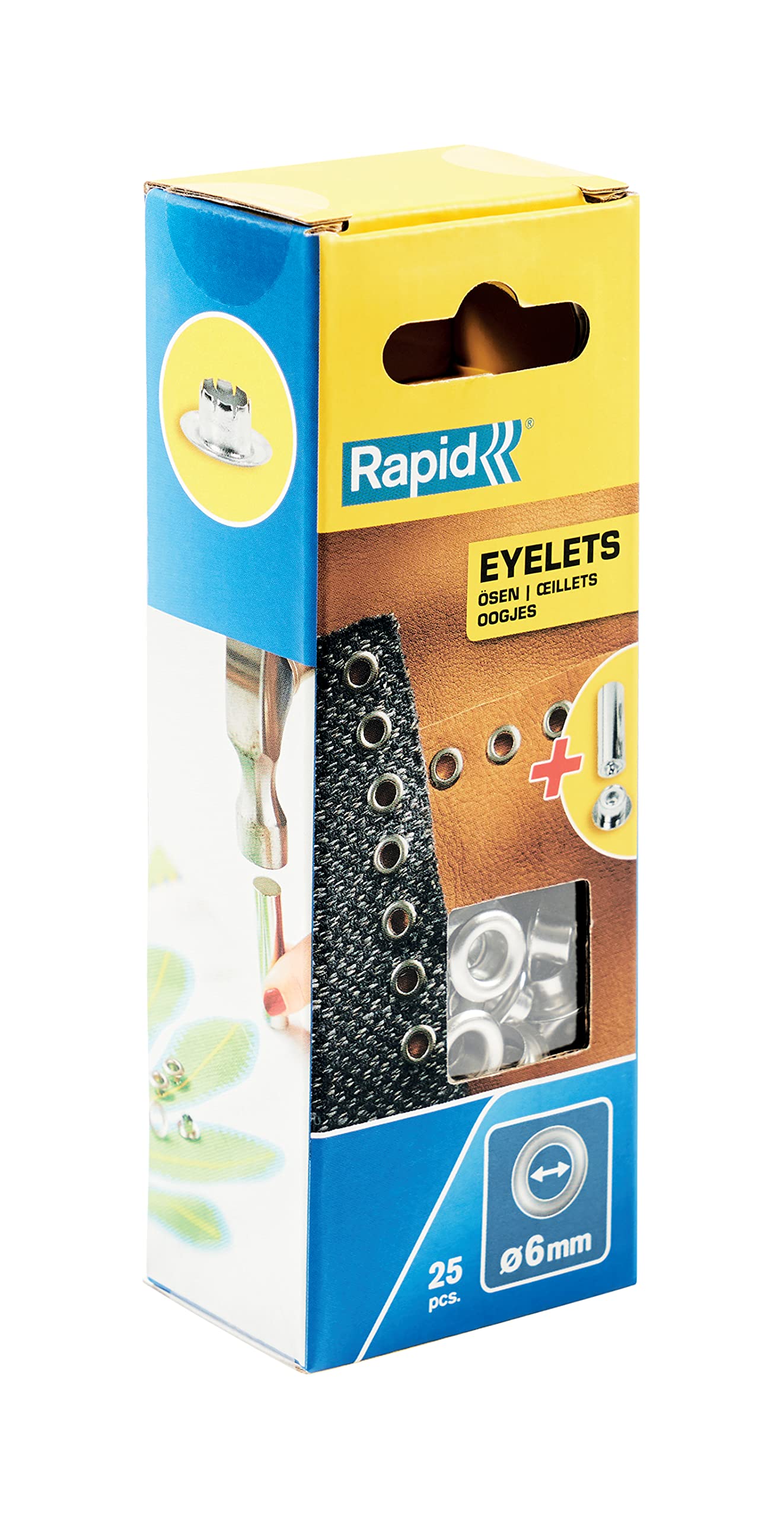 Rapid’os 16 Rivetage 5000410 œillets de renfort 6 mm gris, 25 pièces