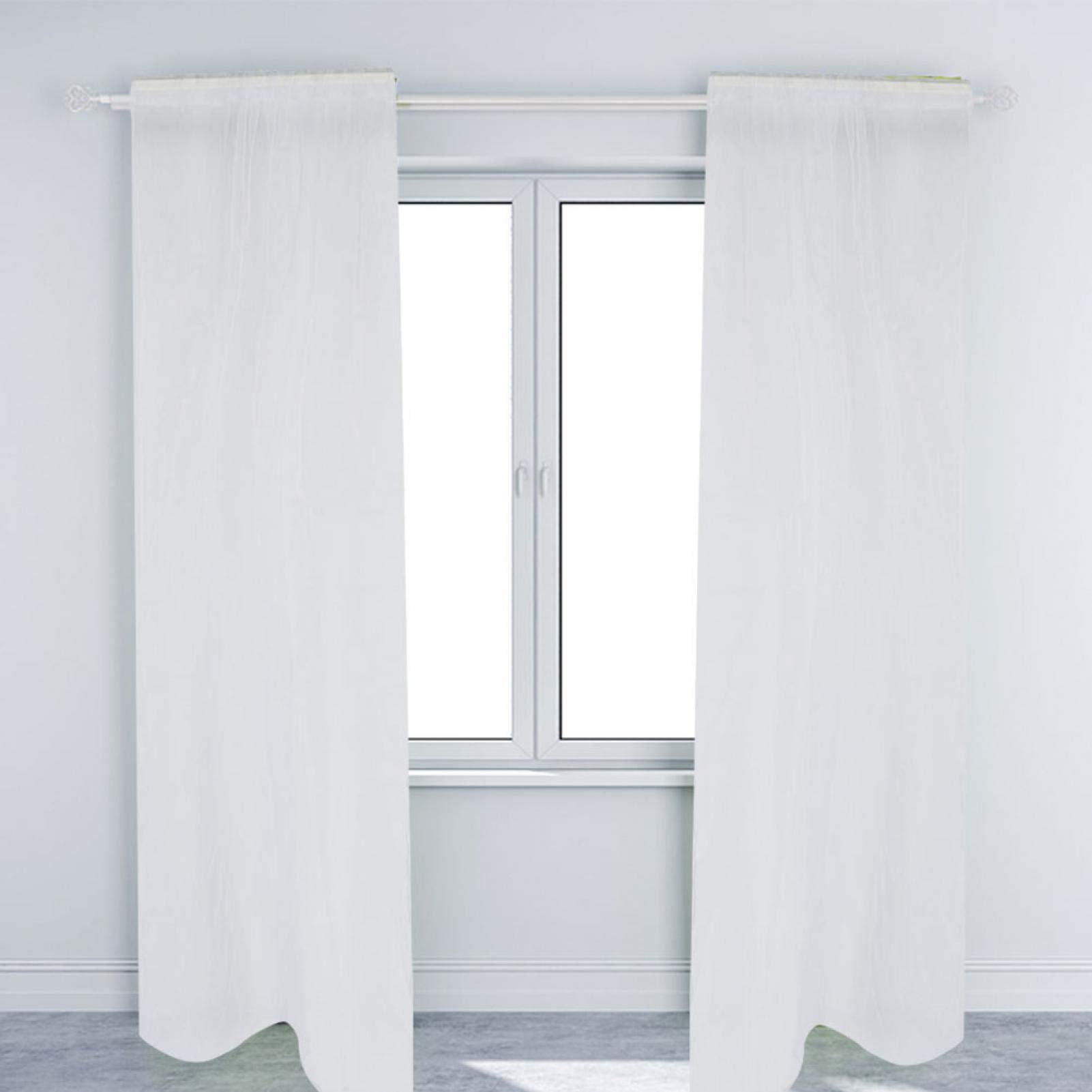 Omabeta Home Décor & Bathroom Décor rideau blanc à passe-tringle transparent pour balcon