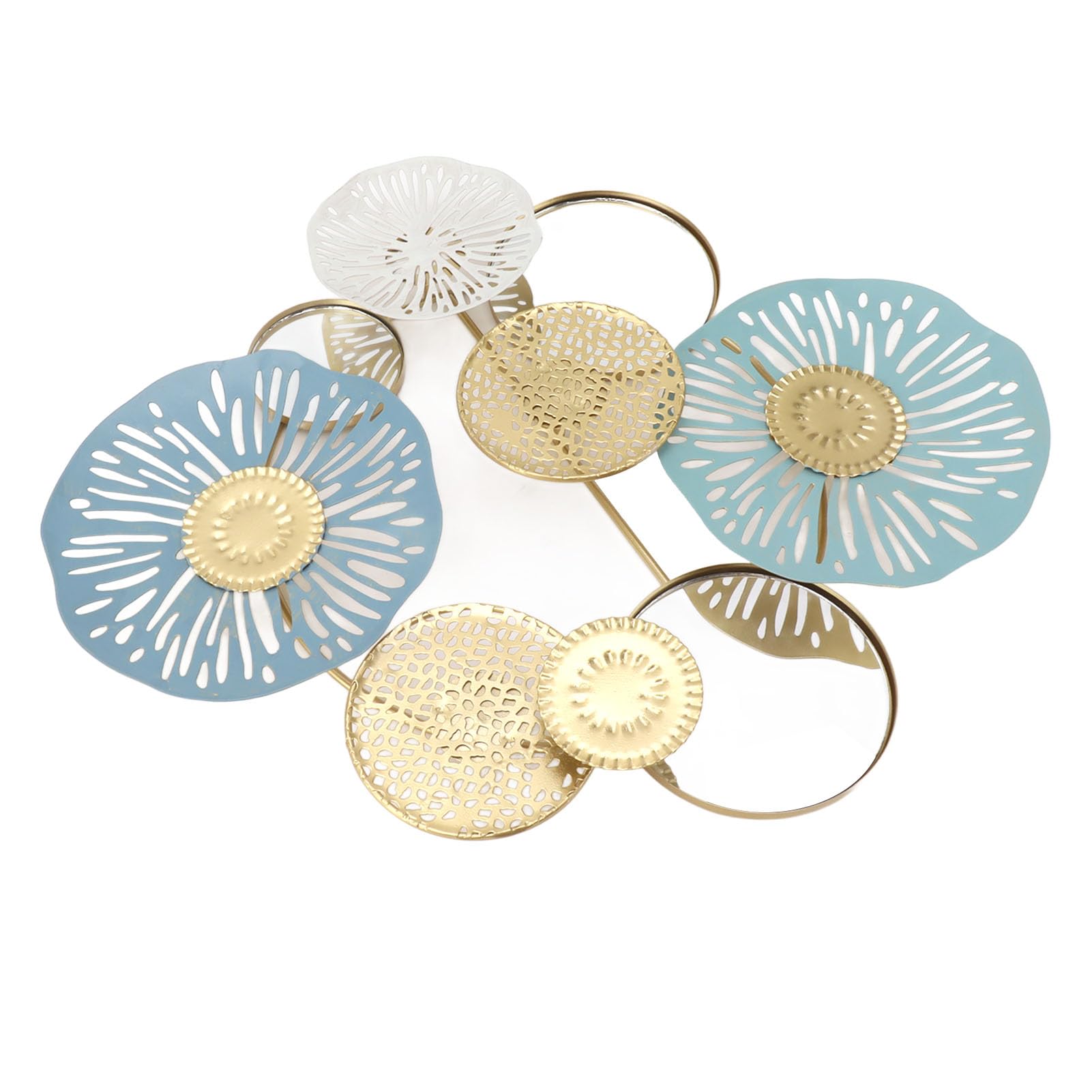 Omabeta Home Décor & Bathroom Décor Décoration murale ronde en fer avec miroir