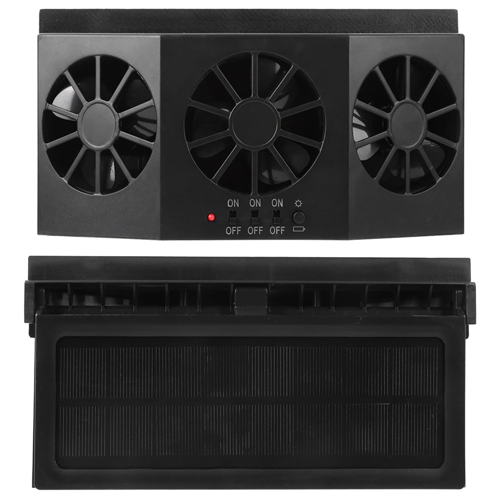 Omabeta Automotive Accessories Ventilateur de voiture solaire 3 ventilateurs