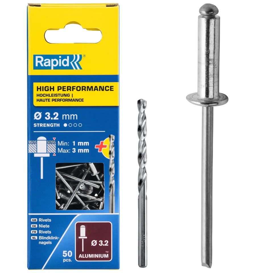 Rapid’os 16 Rivetage 5001528 rivets aveugles aluminium 3,2 × 6 mm, 50 pièces