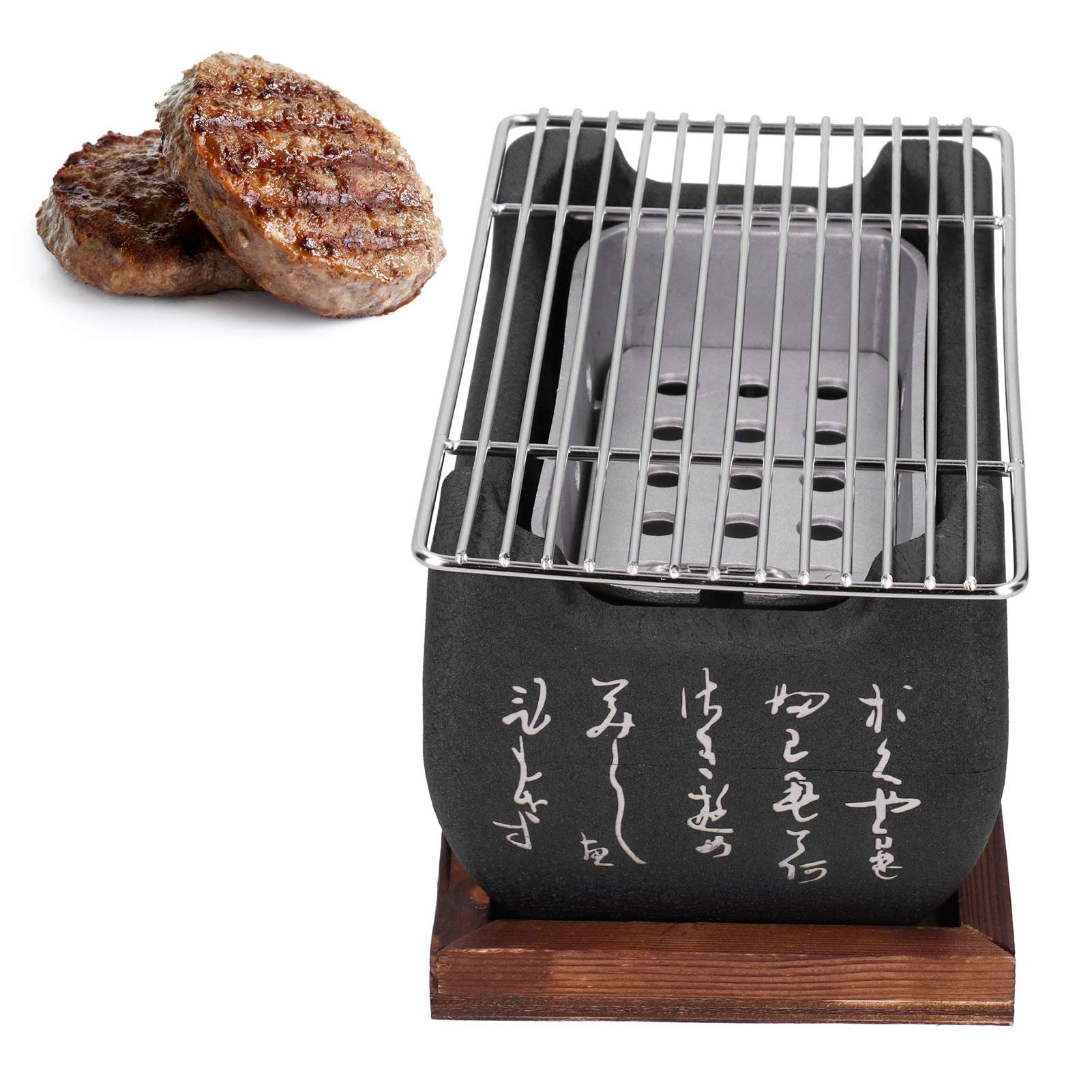 Omabeta Kitchen Appliances barbecue japonais portable au charbon, 13,5 cm, aluminium