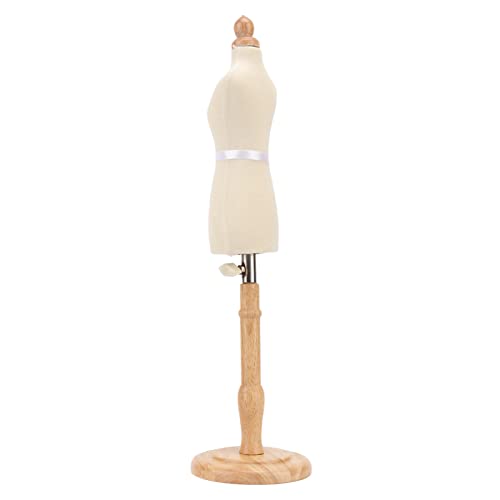 Omabeta Toys & Games mannequin de couture miniature base ronde en bois de hêtre naturel