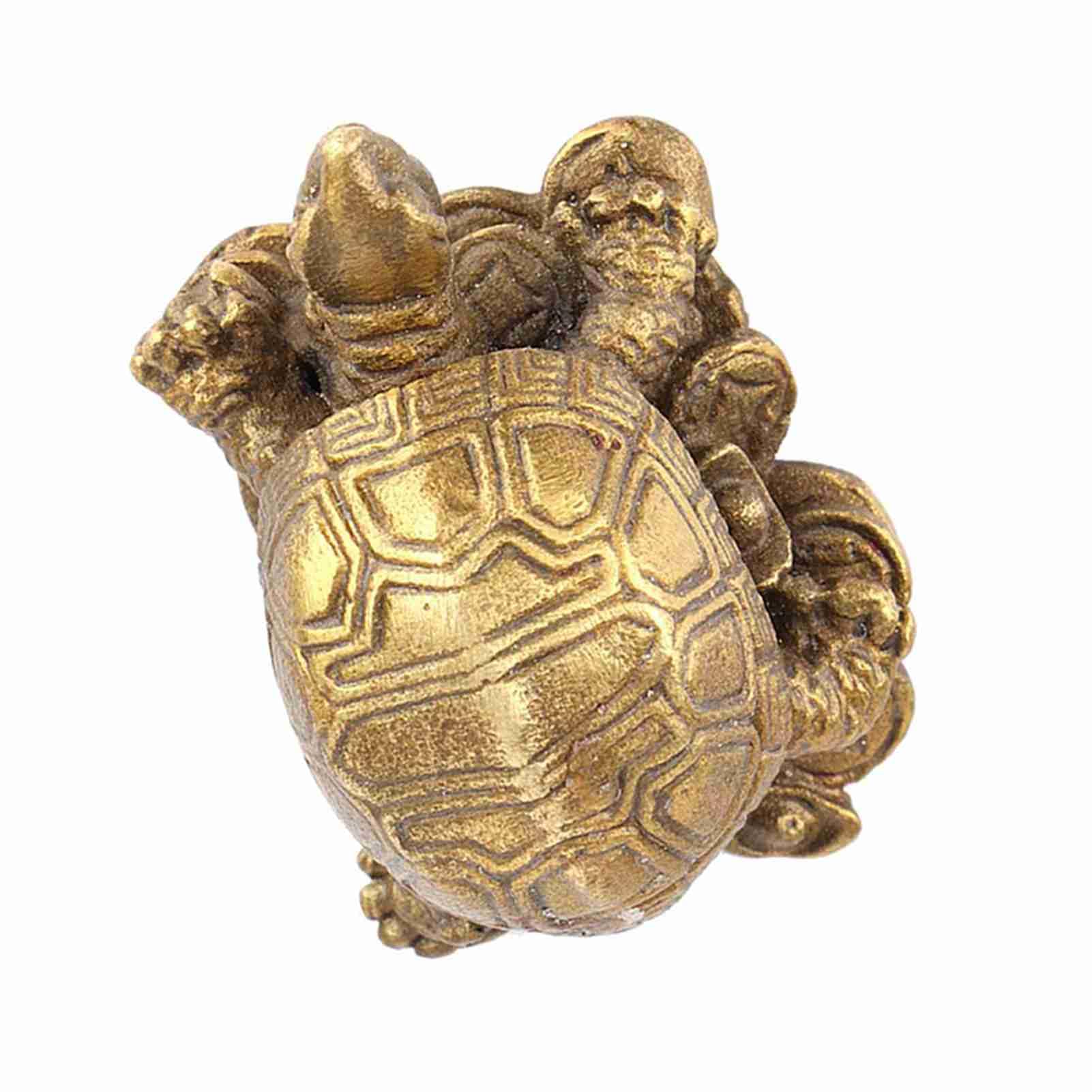 Omabeta Home Décor & Bathroom Décor tortue Feng Shui en laiton sculpture décorative