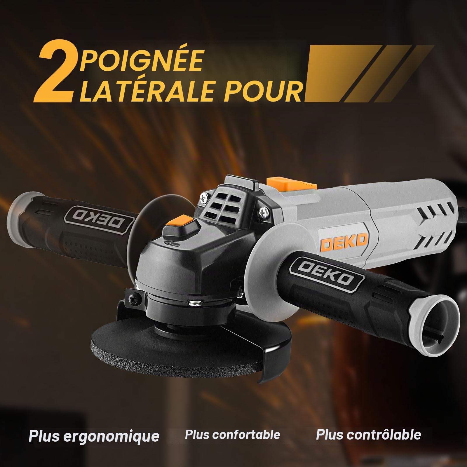 DEKOPRO POWER TOOLS meuleuse d’angle 750 W, 115 mm filaire