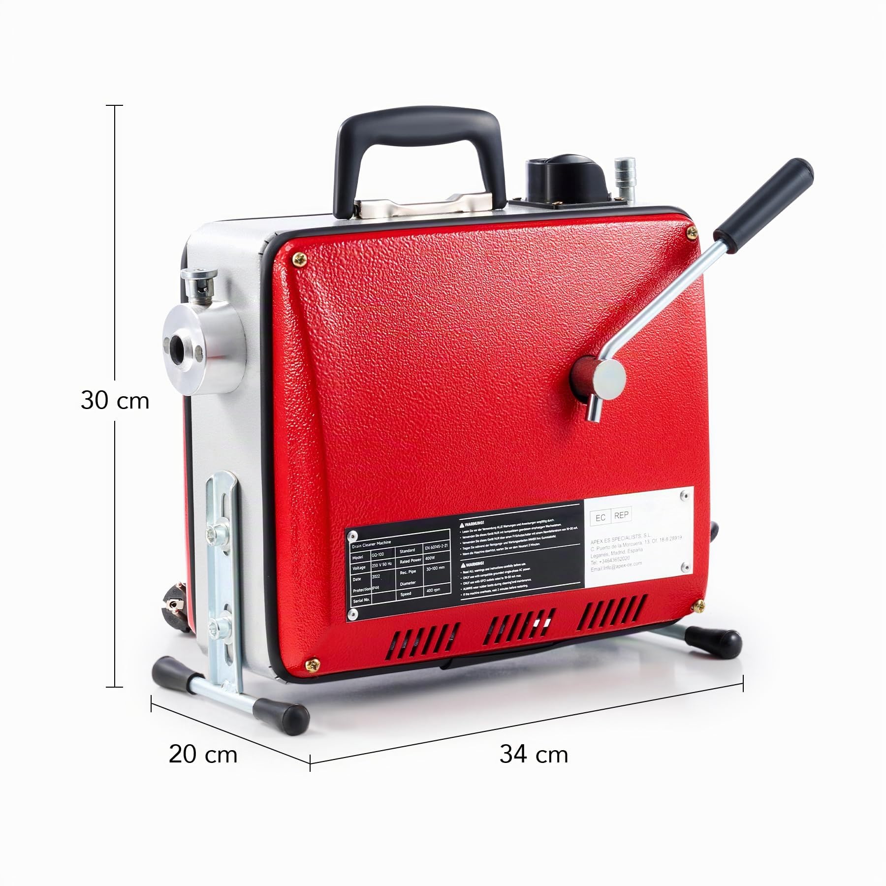 ZELCAN Pipe Cleaning Machine déboucheur électrique 20 m 400 W