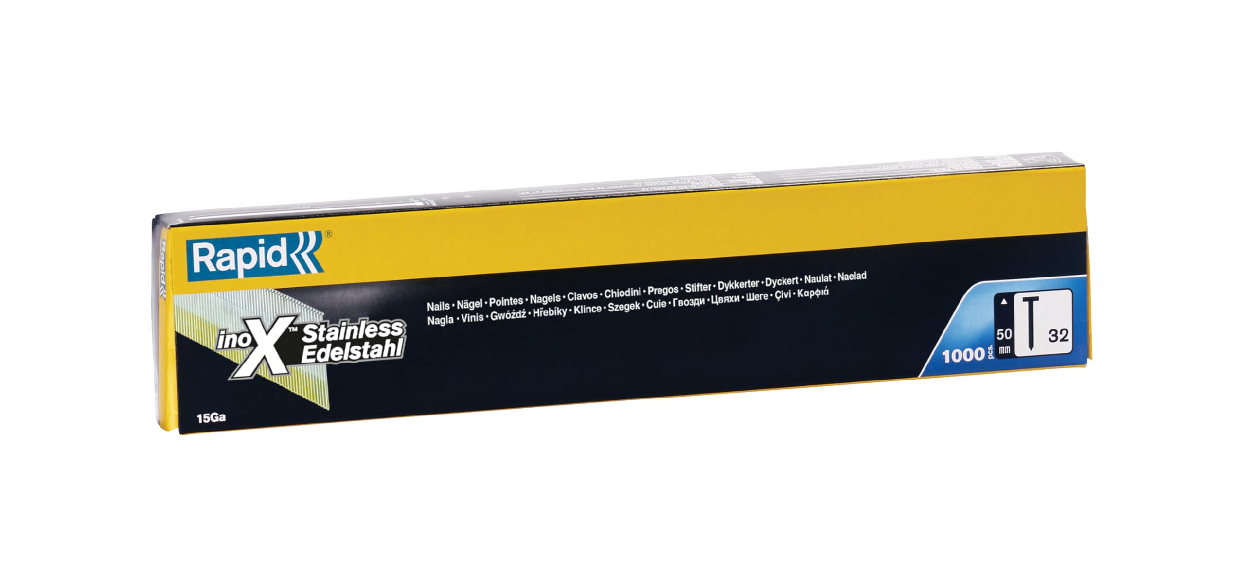 Rapid’os 16 Clouage clous n°32 50 mm inox résinés, 1000 pièces