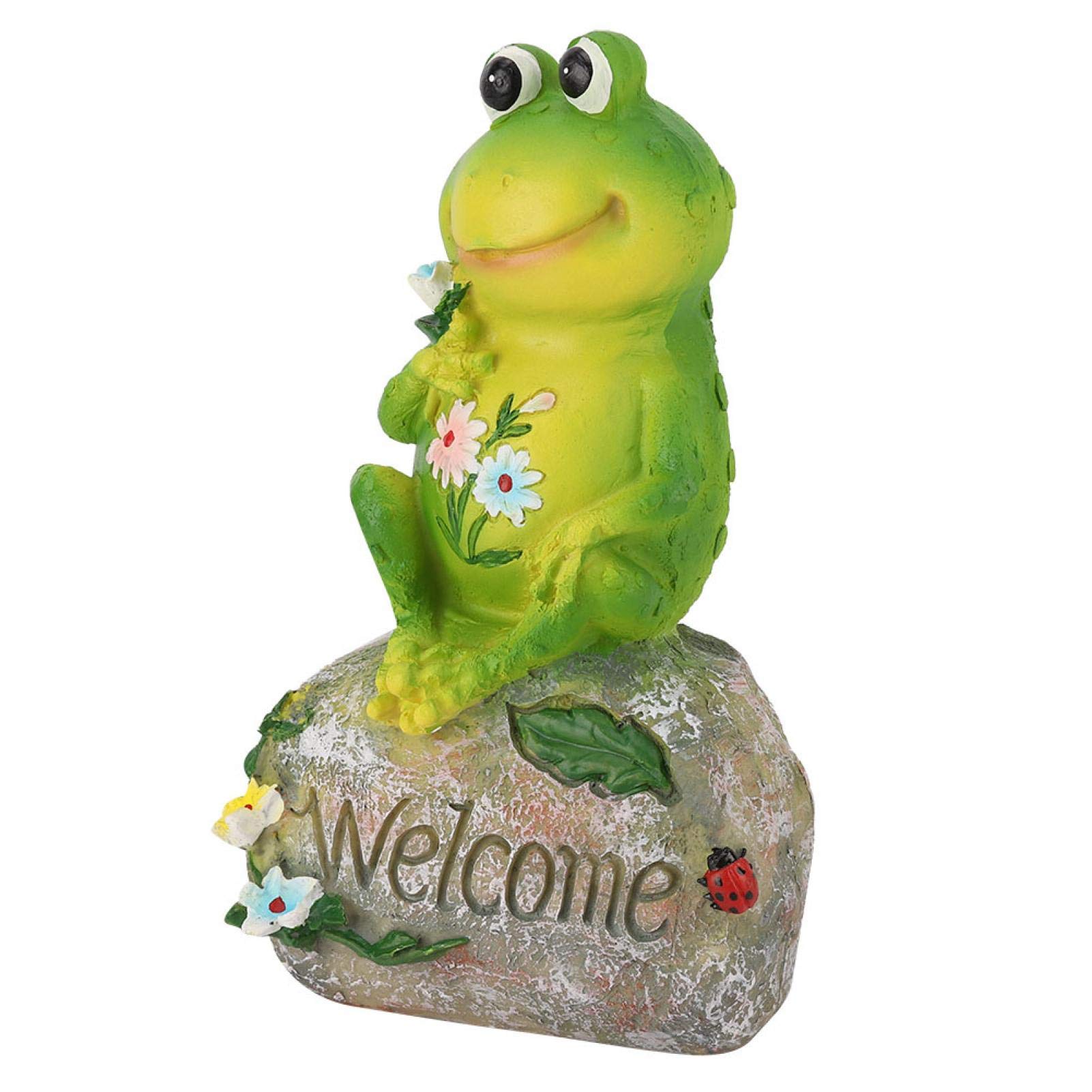 Omabeta Home Décor & Bathroom Décor Grenouille Papa statue de jardin en résine 23 cm