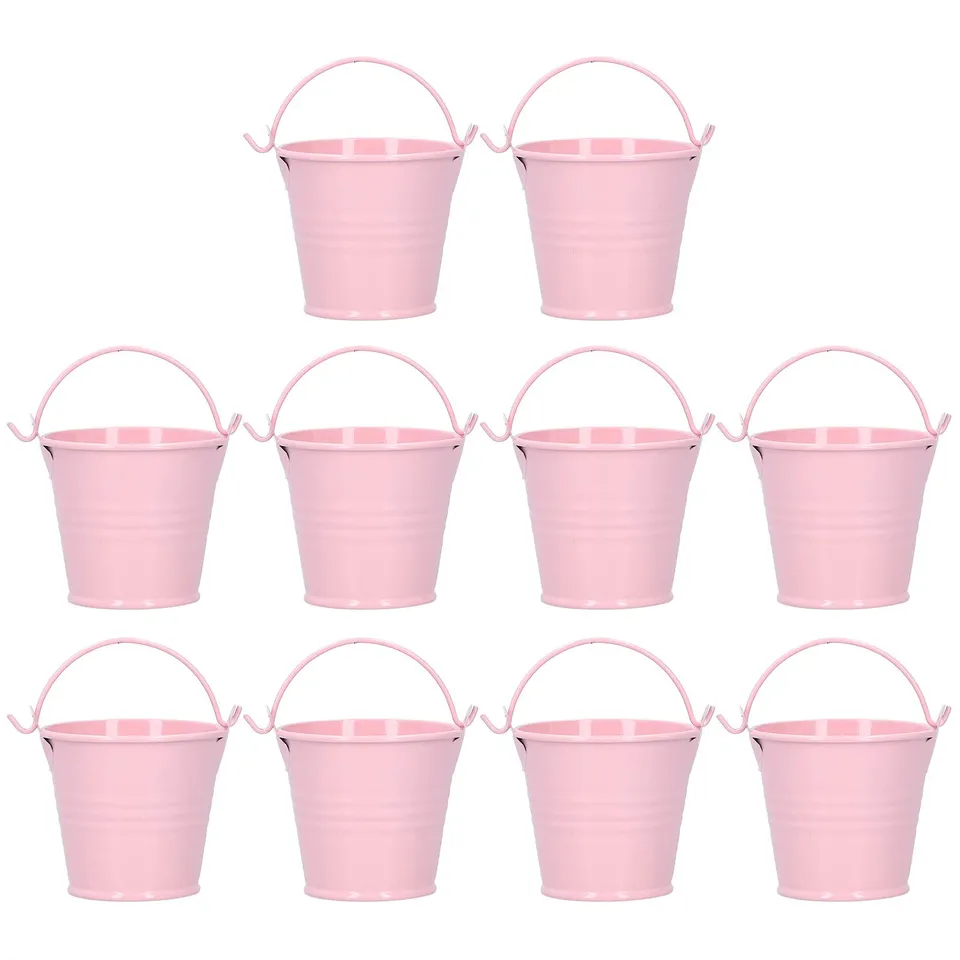 Omabeta Garden Machinery & Agricultural Equipment Pots de fleurs en métal avec poignée, lot de 10, mini seaux