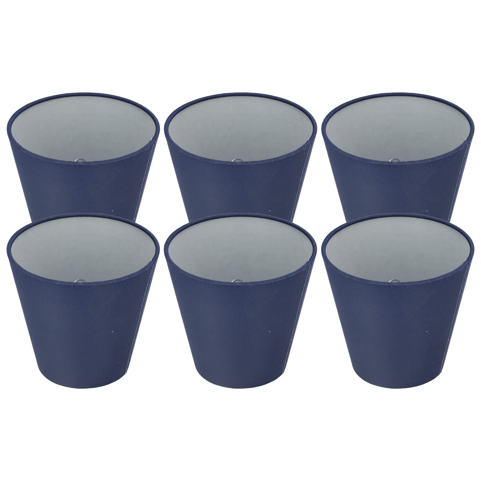 Omabeta Flashlights & Lighting abat-jour E14 bleu foncé, lot de 6, tissu et fer