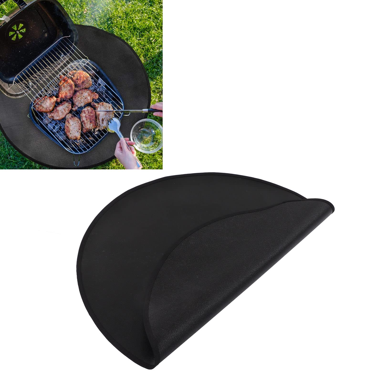 Omabeta Kitchen Appliances tapis barbecue noir 60 cm ignifuge réutilisable