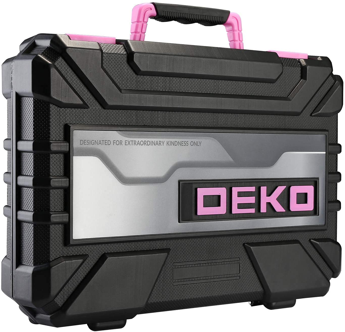 DEKOPRO TOOL KIT ensemble d’outils 98 pièces rose avec visseuse 3,6 V