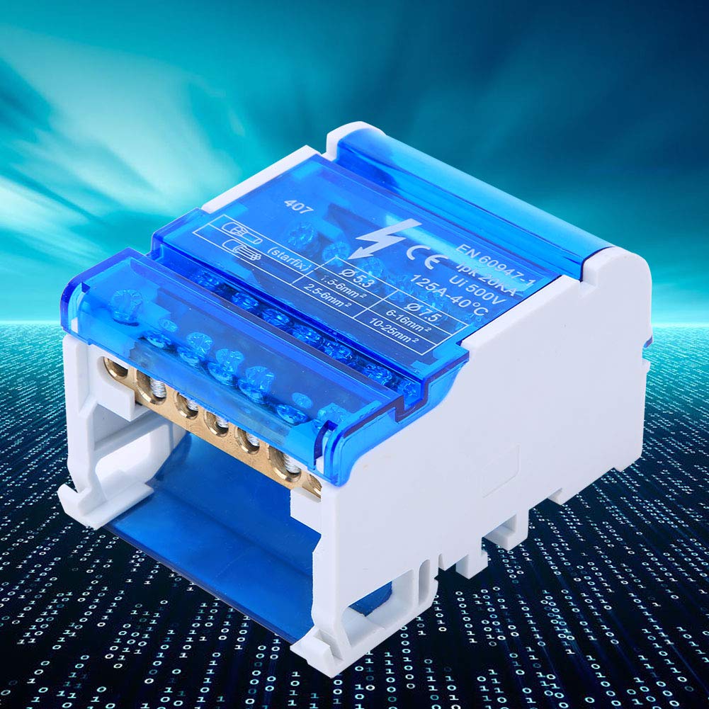 Omabeta Electrical Components & Wiring bornier de distribution 407 4 niveaux rail DIN 125 A