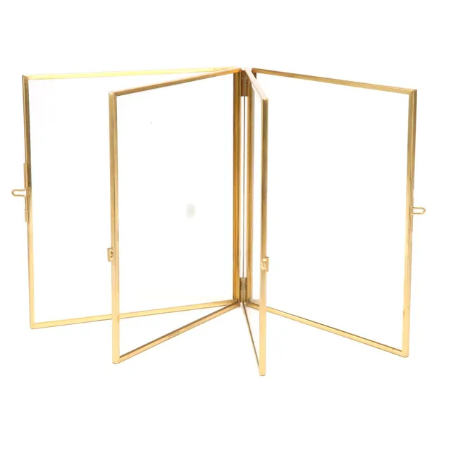 Omabeta Home Décor & Bathroom Décor Cadre photo pliable double face 14 × 16 cm en cuivre