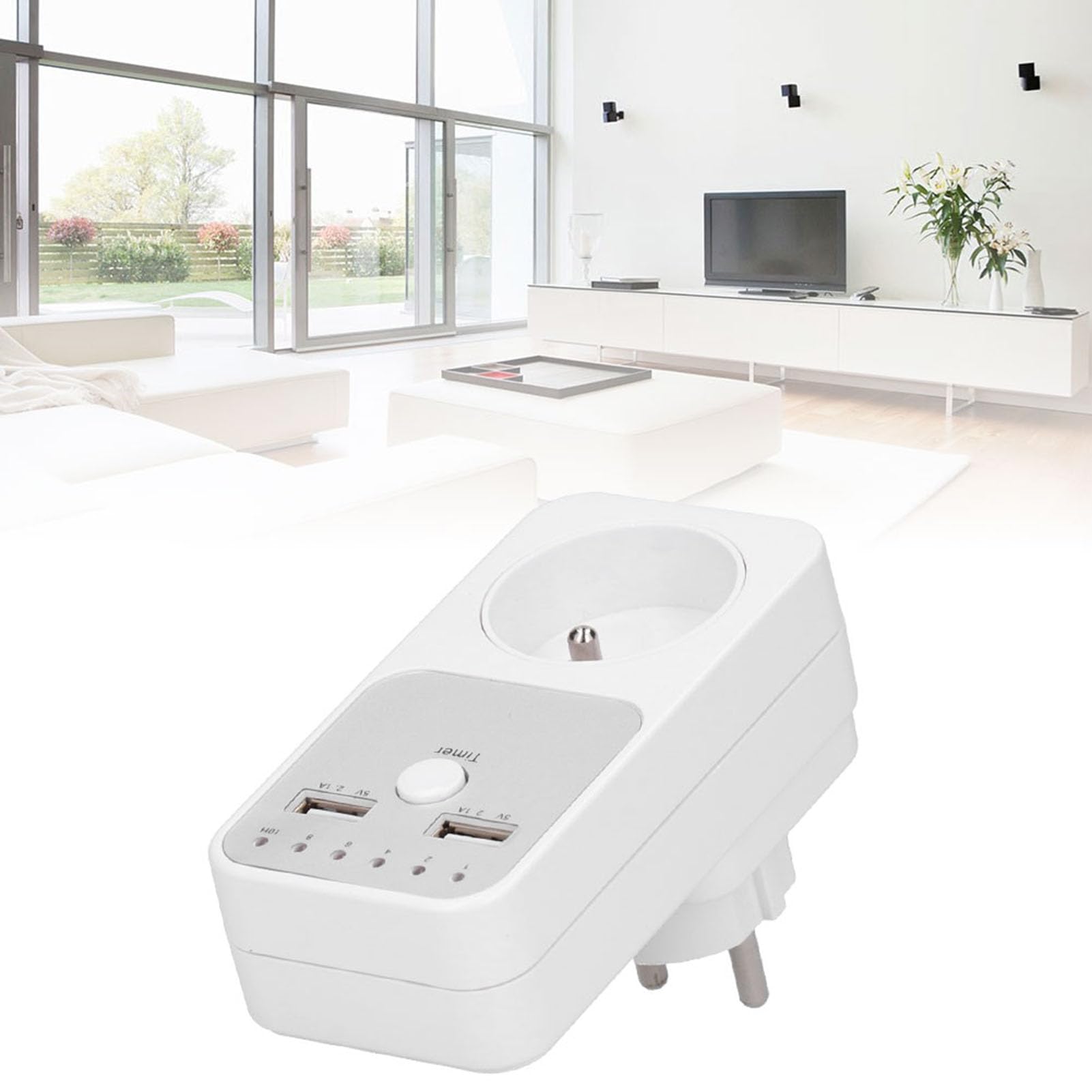 Omabeta Electrical Components & Wiring Prise minuterie USB 13 A, arrêt 1 à 10 h