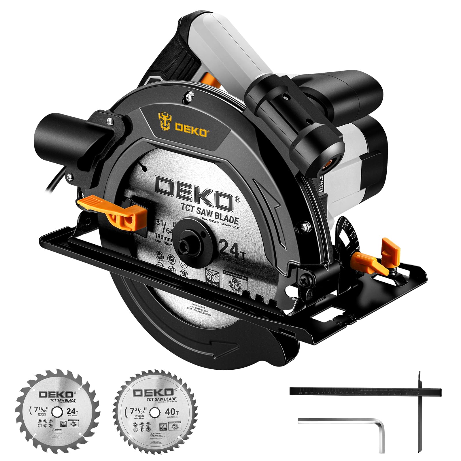 DEKOPRO POWER TOOLS scie circulaire 1400 W 190 mm filaire avec laser