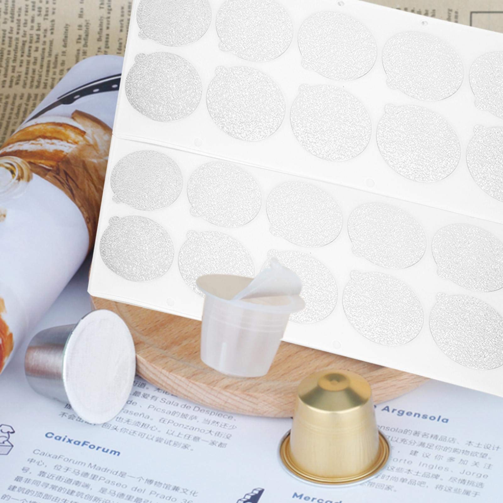 Omabeta Kitchen Appliances film aluminium pour capsules de café 100 pièces 38 mm