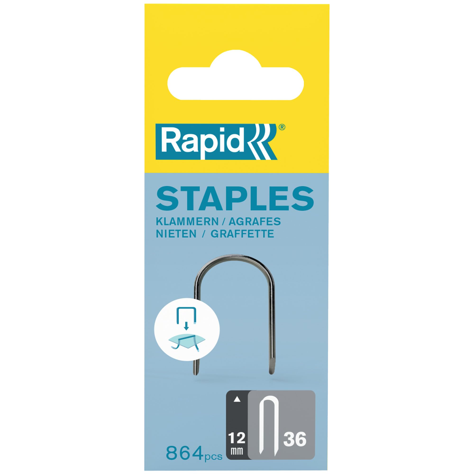 Rapid’os 16 Agrafage n°36 agrafes câble 12 mm, 864 galvanisées