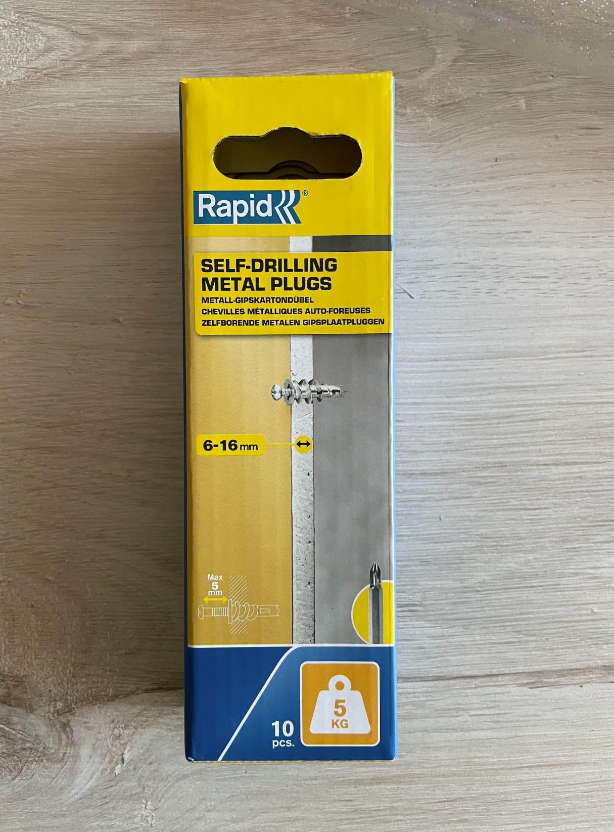 Rapid’os 16 Fixations murs creux chevilles autoforeuses placo 10 pièces 5 kg