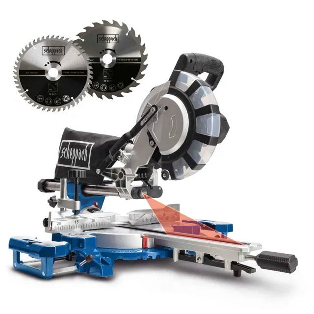 Scheppach HM Series HM216SPX scie à onglet radiale 2 lames laser