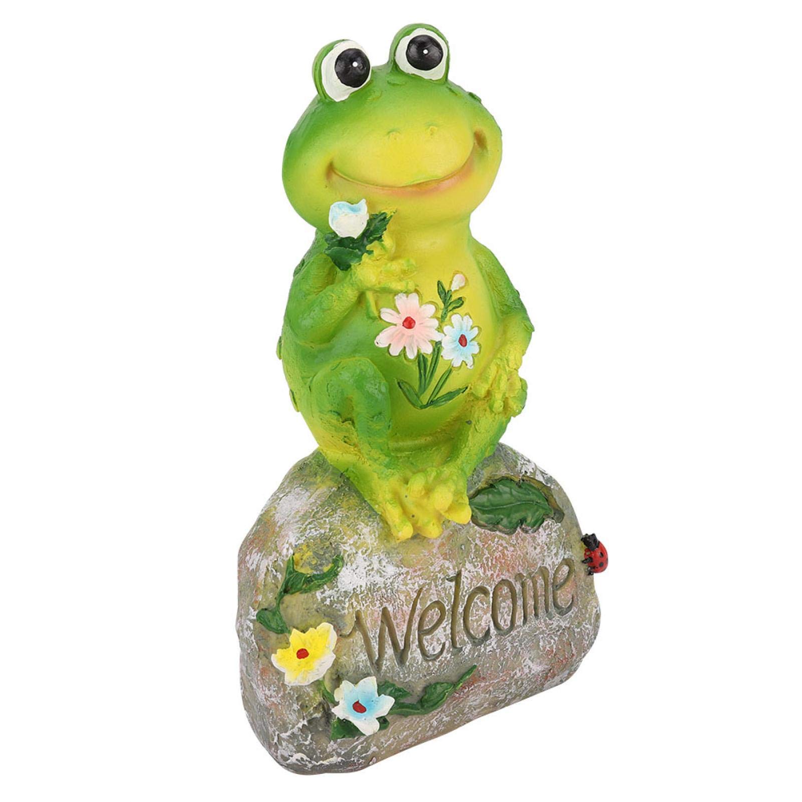 Omabeta Home Décor & Bathroom Décor Grenouille Papa statue de jardin en résine 23 cm
