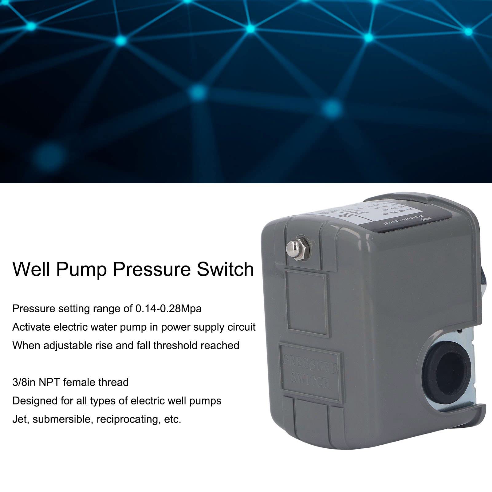 Omabeta Pumps & Irrigation Equipment Pressostat d’eau 220 V 3/8 NPT réglable