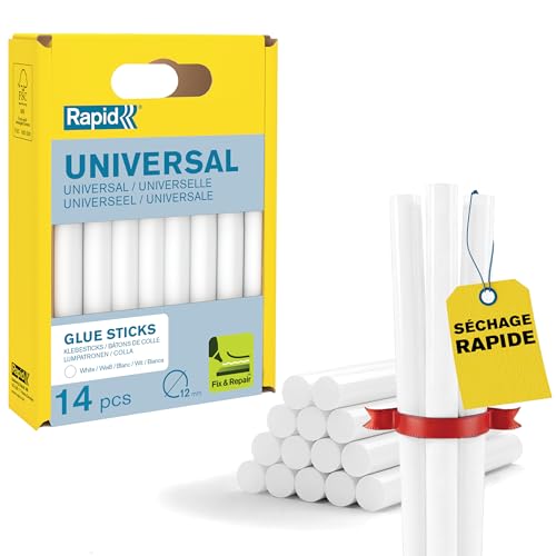 Rapid’os 16 Collage 40107355 bâtons de colle blanche 12 mm 14 pièces