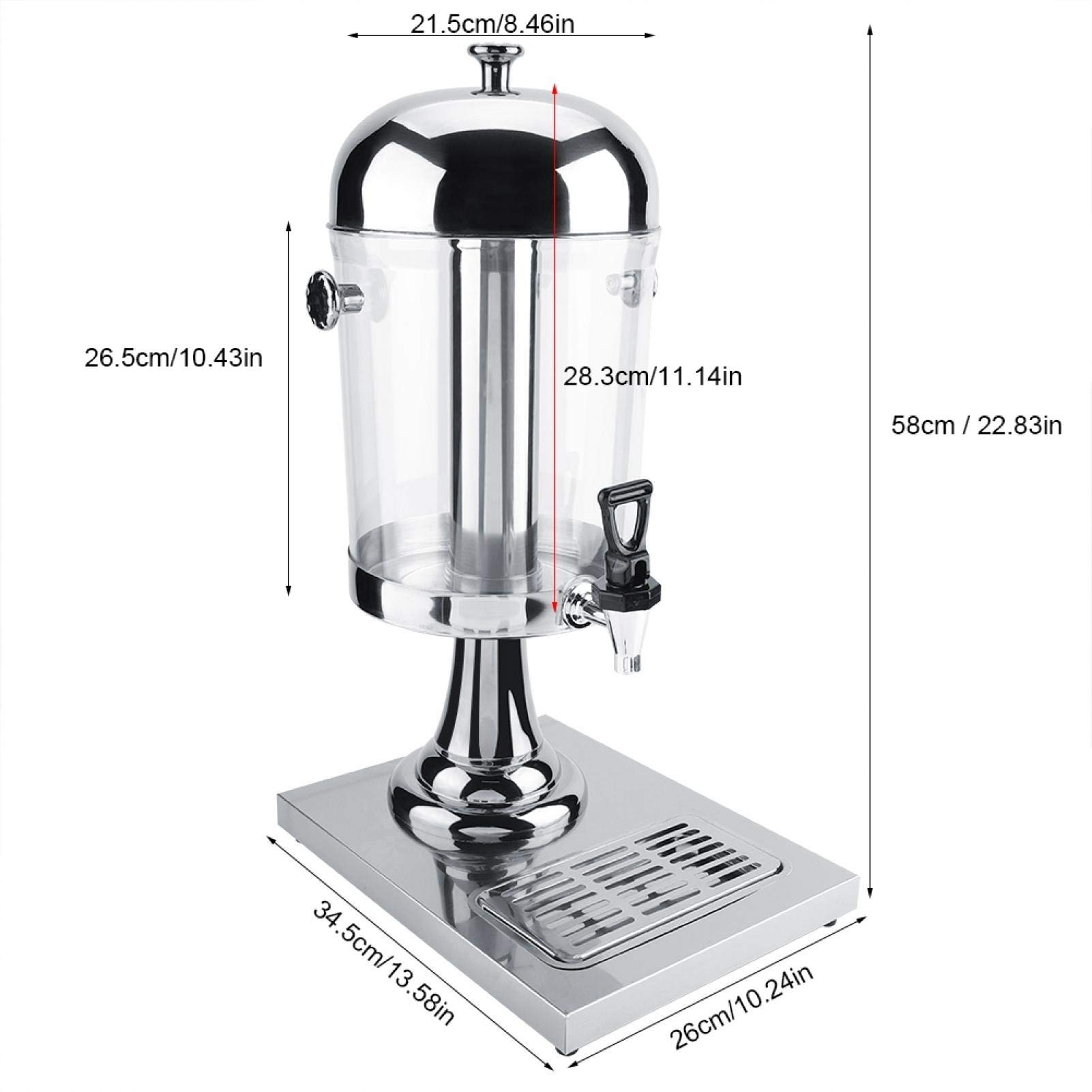 Omabeta Kitchen Appliances distributeur de jus 8 L argent sans électricité