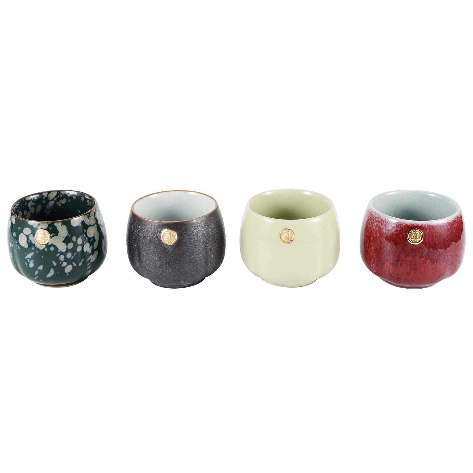 Omabeta Kitchen Utensils & Cooking Tools Joyful Luck tasses à thé 4 pièces en céramique