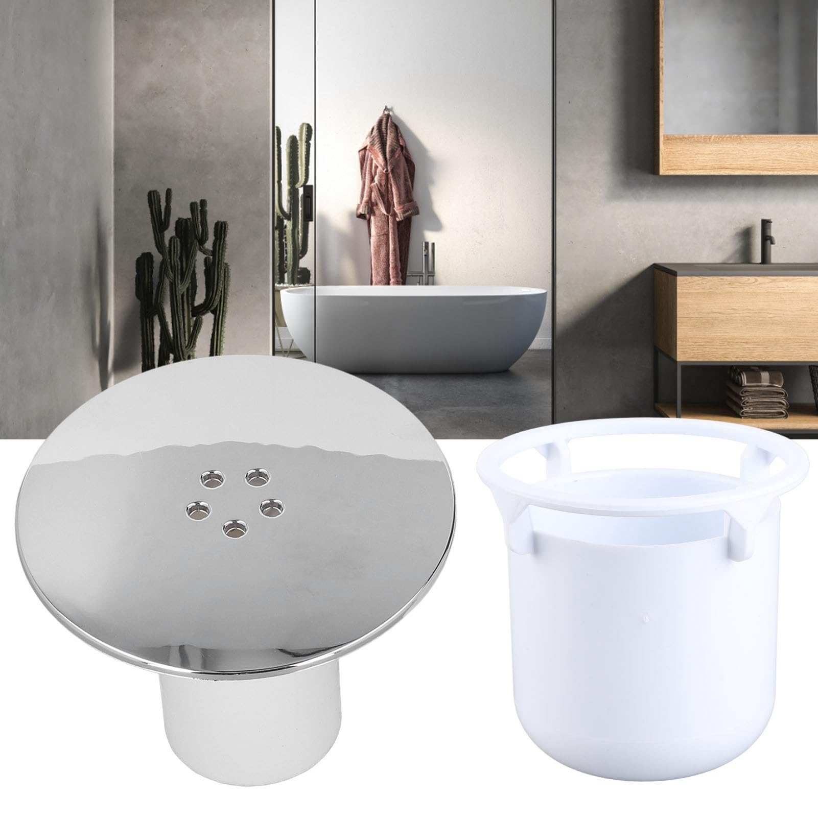 Omabeta Home Décor & Bathroom Décor couvercle de bonde de douche chromé 90 mm
