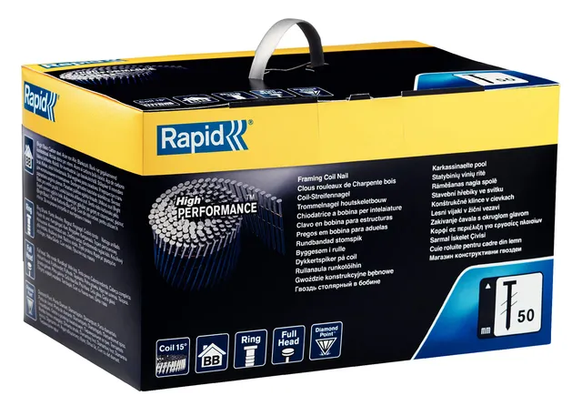 Rapid’os 16 Clouage n°50/50 mm clous rouleaux 3600 pièces annelés