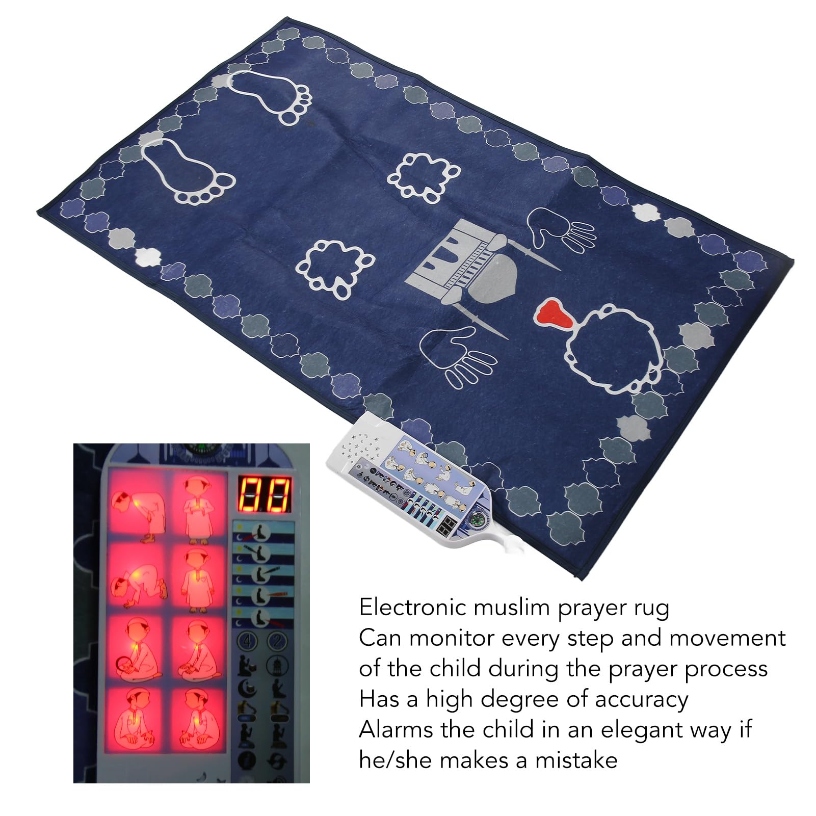 Omabeta Toys & Games Tapis de prière électronique enfant 60 × 100 cm interactif