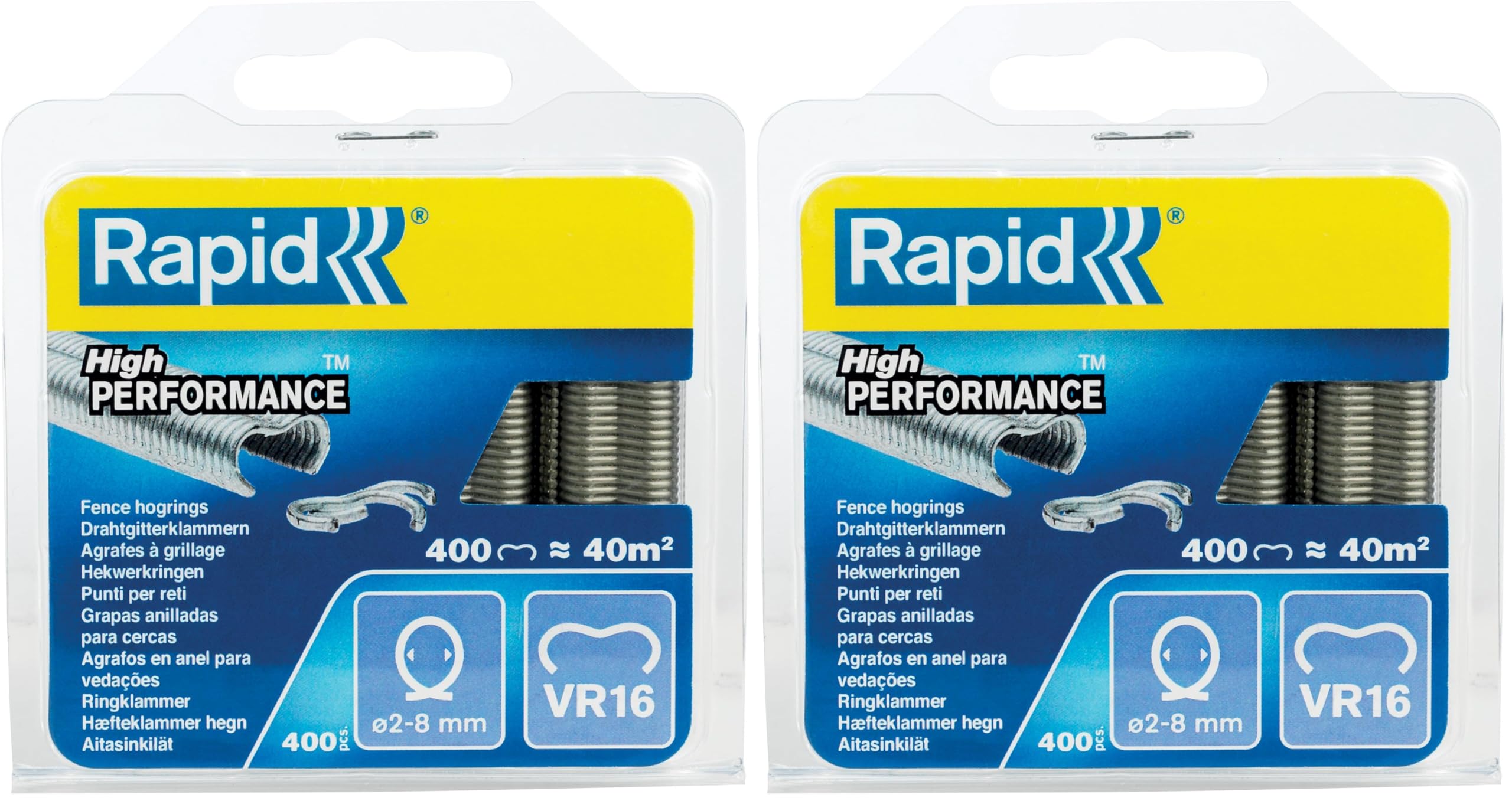 Rapid’os 16 Jardin VR16 agrafes à grillage galvanisées, 400 pièces