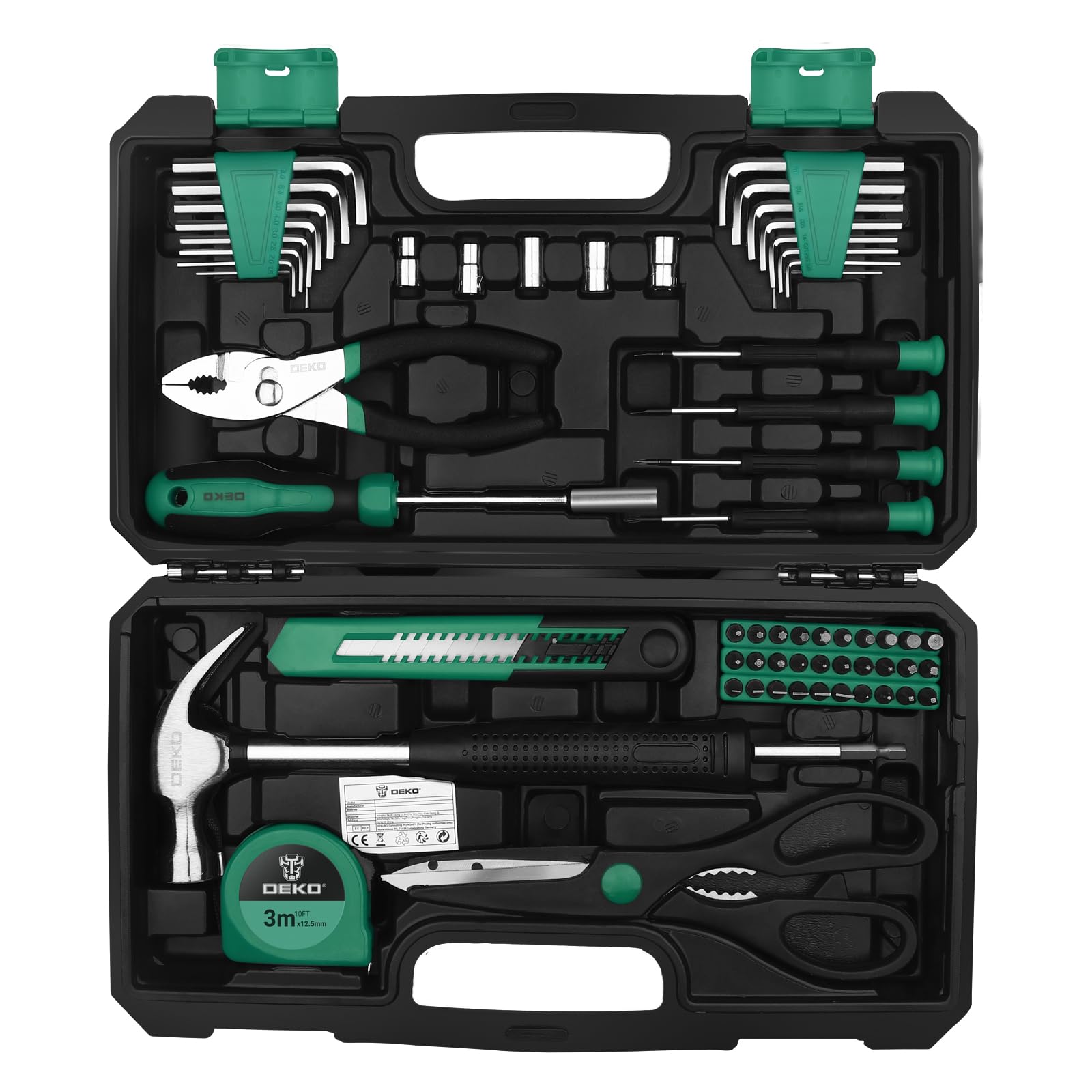 DEKOPRO TOOL KIT TZ62 coffret à outils 62 pièces vert