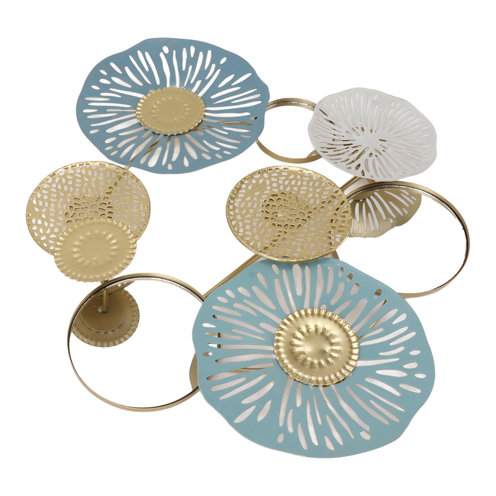 Omabeta Home Décor & Bathroom Décor Décoration murale ronde en fer avec miroir