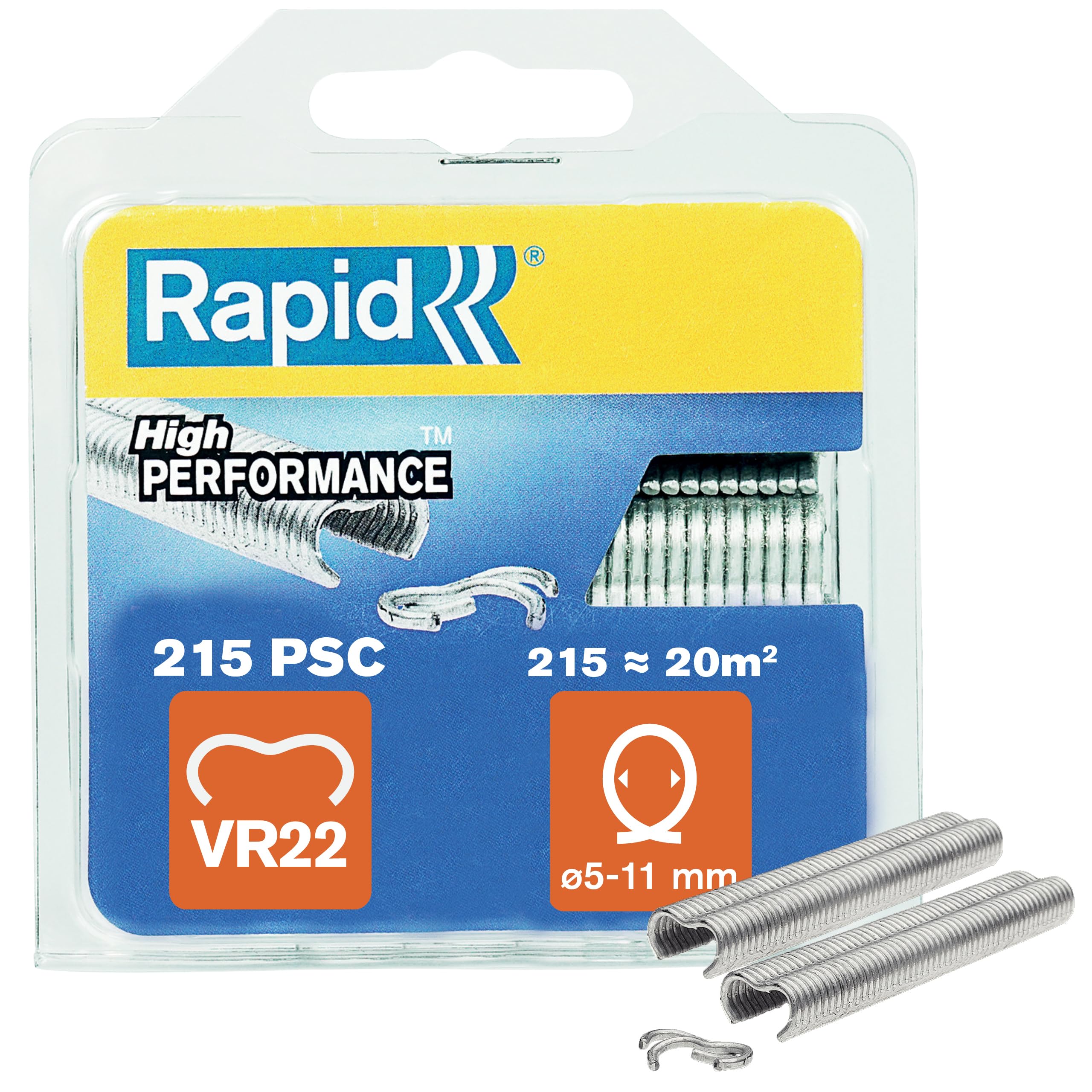Rapid’os 16 Jardin VR22 agrafes de grillage galvanisées, 215 pièces