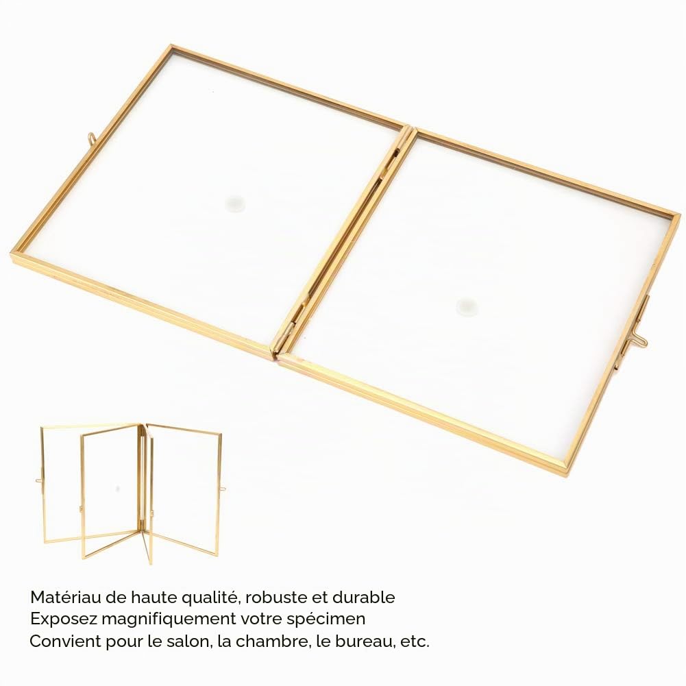 Omabeta Home Décor & Bathroom Décor Cadre photo pliable double face 14 × 16 cm en cuivre