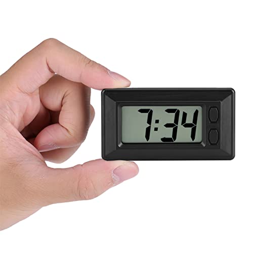 Omabeta Automotive Accessories horloge numérique LCD noire avec tampon adhésif