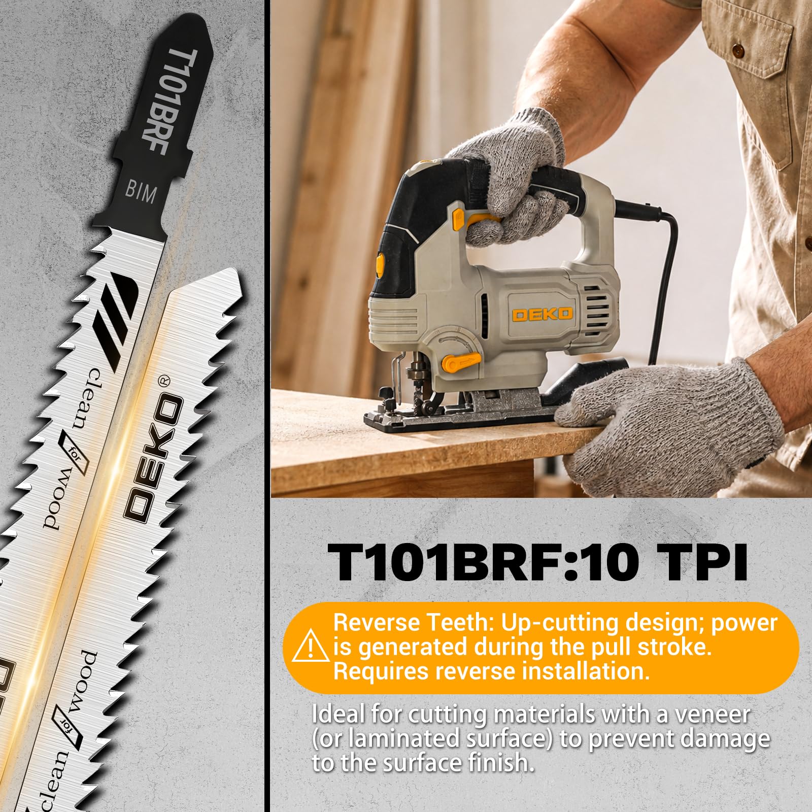 DEKOPRO POWER TOOLS DKAJSBX003M1-K1GS-OGAZ lames de scie sauteuse 20 pièces BIM HCS HSS
